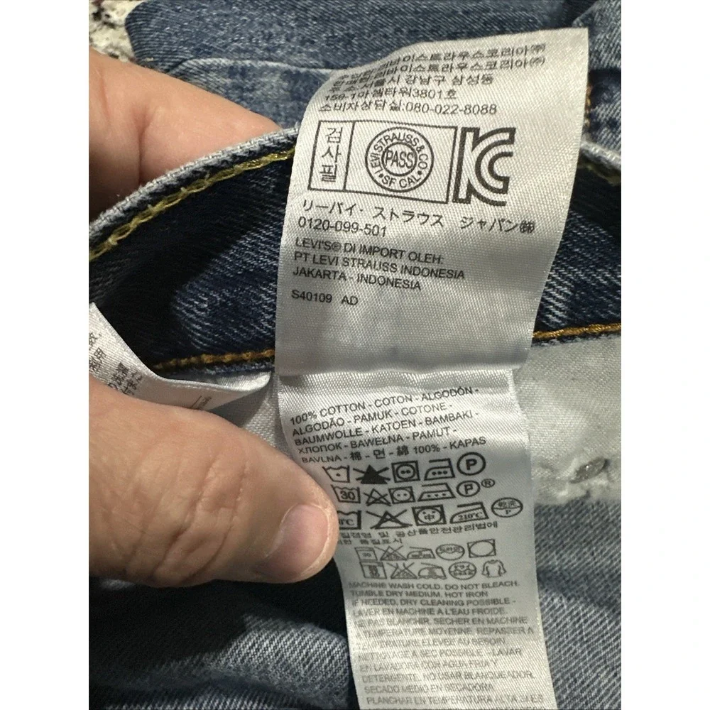 Levi's 550 Men's Relaxed Fit Denim‎ Blank Tag Straights Leg Blue 42 x 30 Jeans